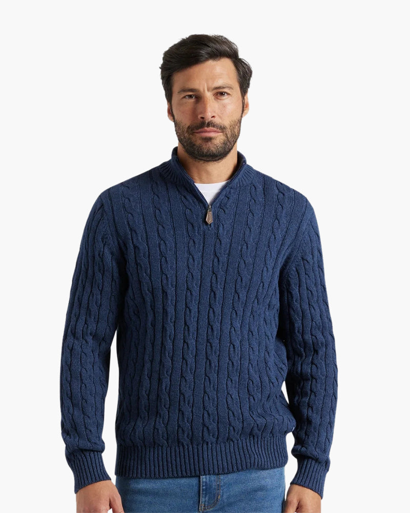 Carson Damen Zopfmuster Pullover Set Marineblau 3-teilig