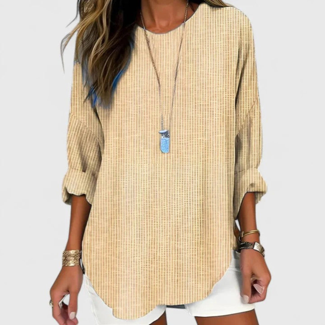 Damen Bluse Shorts Gestreift Locker Geschnitten