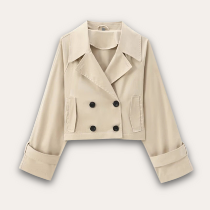Norvielle Damen Trenchcoat Klassisch Wetterfest Beige