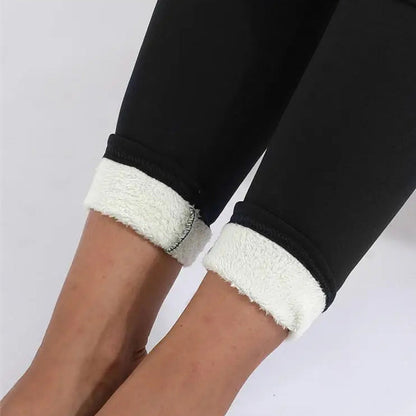 Damen Leggings Fleece Blickdicht Elastischer Bund