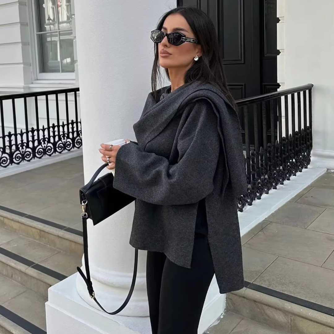 Damen Cape Elegantes Asymmetrisches Schalcape