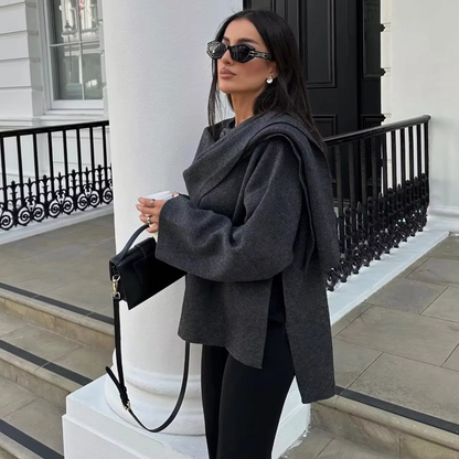 Damen Cape Elegantes Asymmetrisches Schalcape