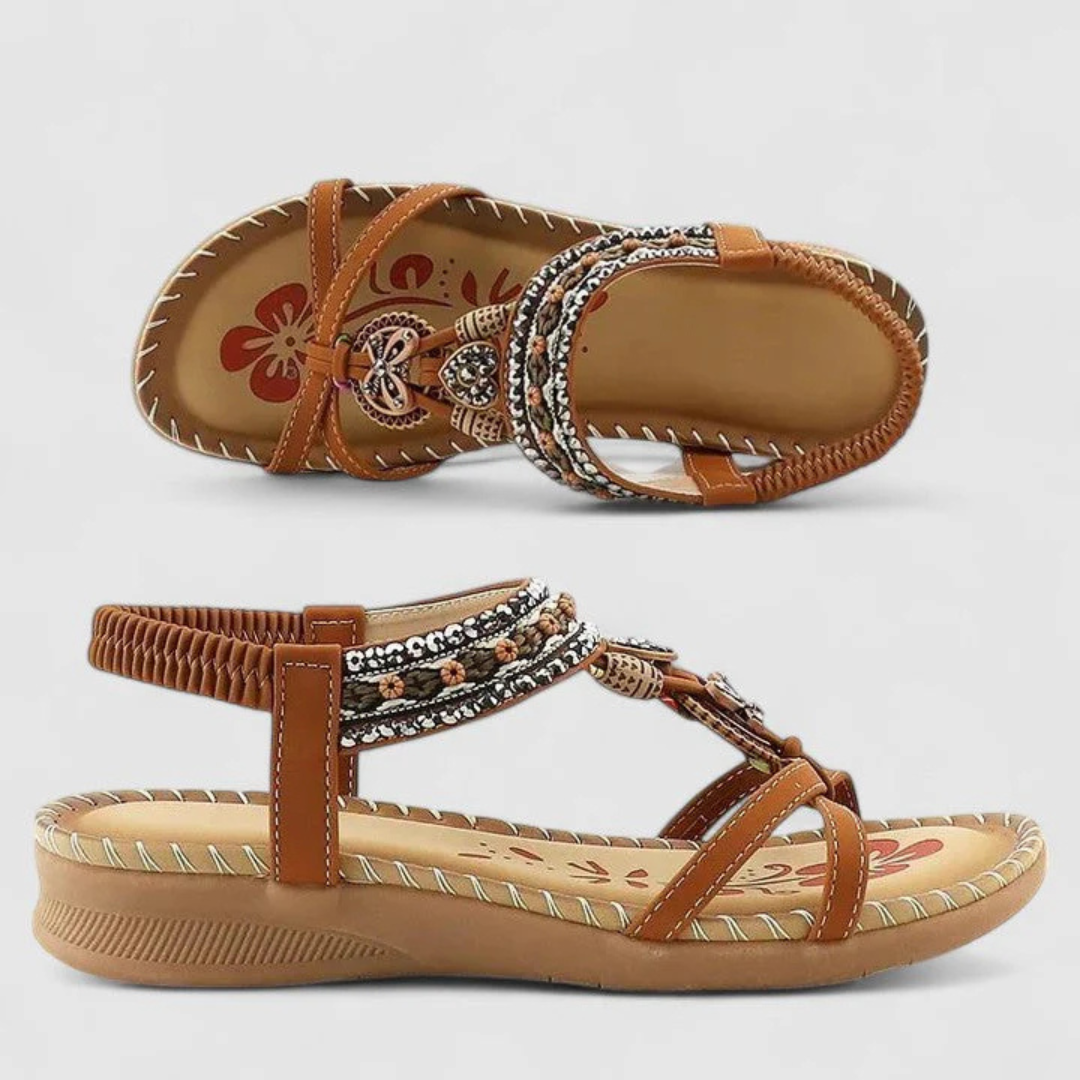 Damen Riemchen Sandalen Flach Offene Zehen