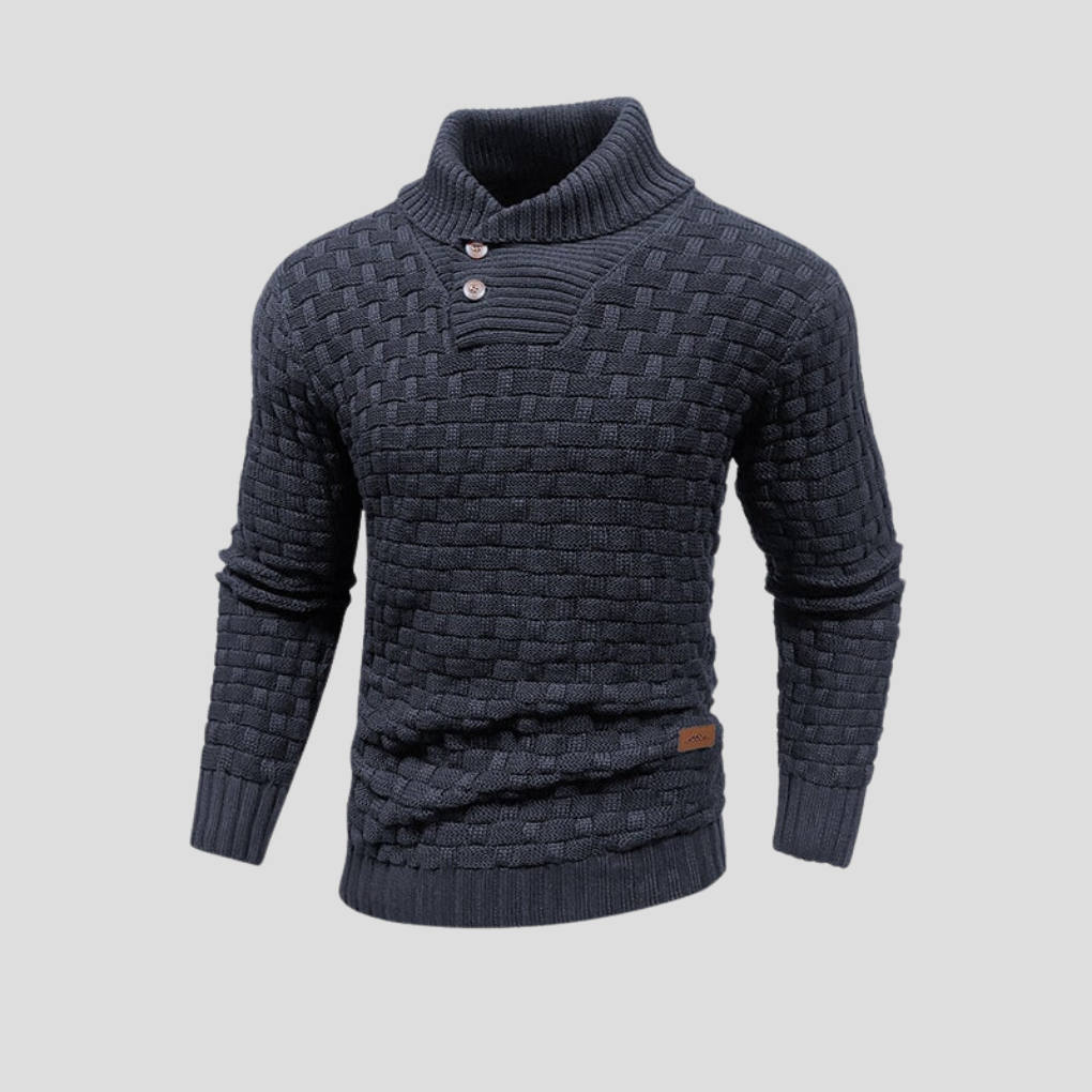 Herren Klassischer Strickpullover Knopfverschluss