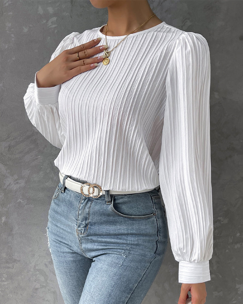 Norvielle Damen Elegantes Rundhals-Shirt