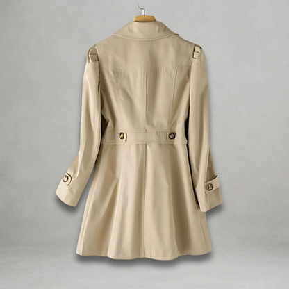 Damen Trenchcoat Frühling Wasserabweisend Beige
