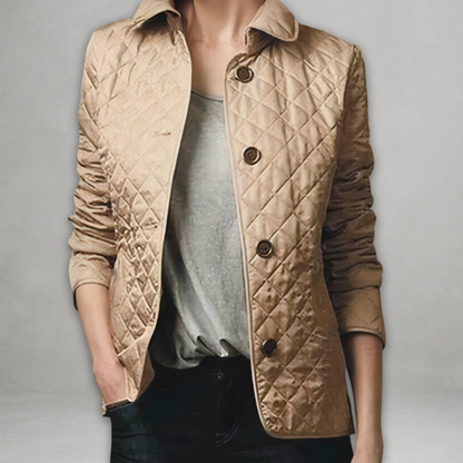Damen Übergangsjacke Steppjacke Mit Taillenriegel Modern