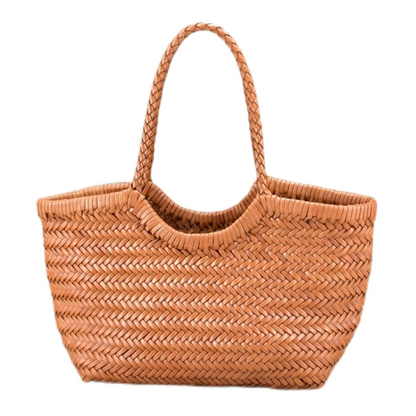 e Geflochtene Leder-Shopper Rustikal Damen