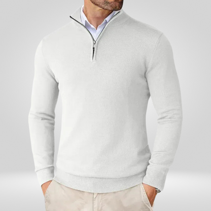Herren Pullover Reißverschlusskragen SlimFit
