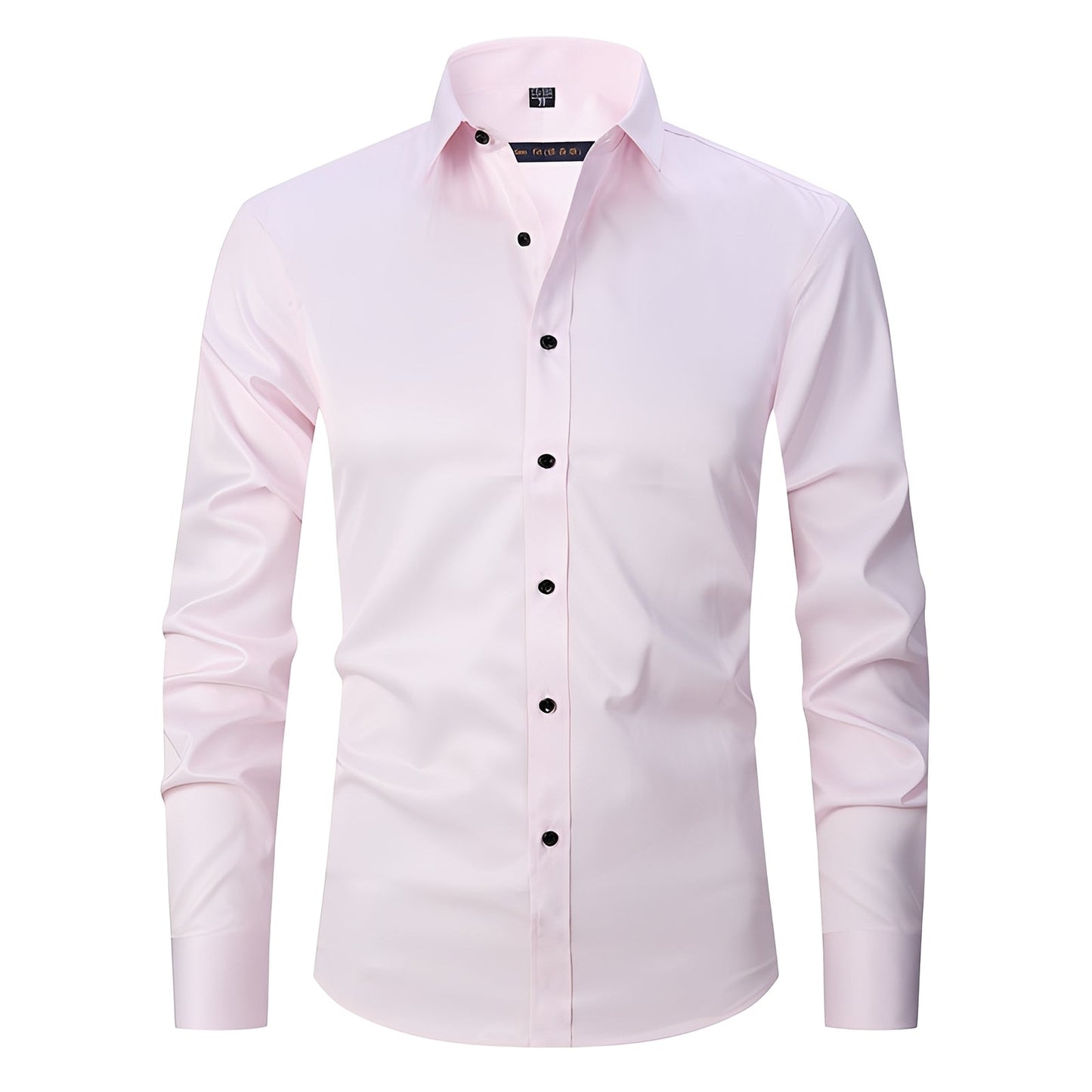 Herren Langarmhemd Modern Slim Fit Baumwolle Weiß