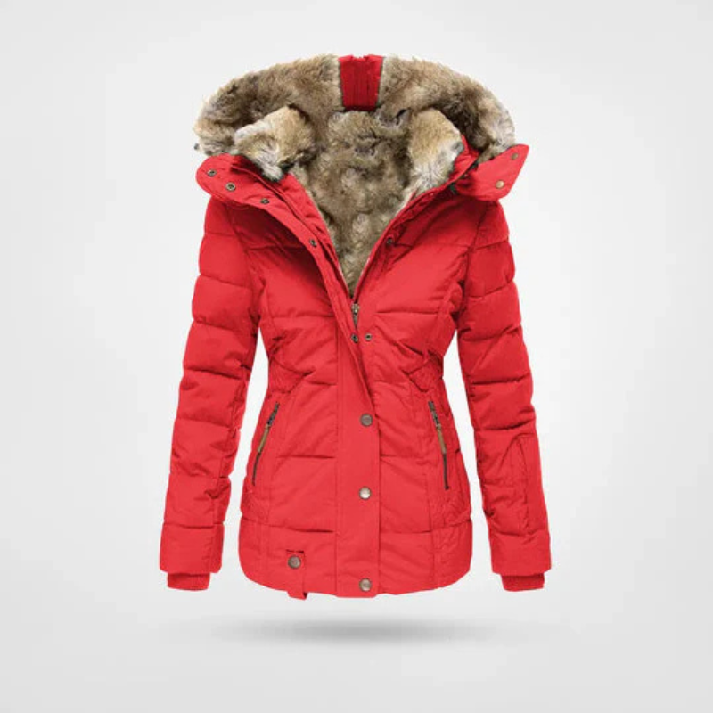 Norvielle Damen Winterjacke Gefüttert mit Kapuze