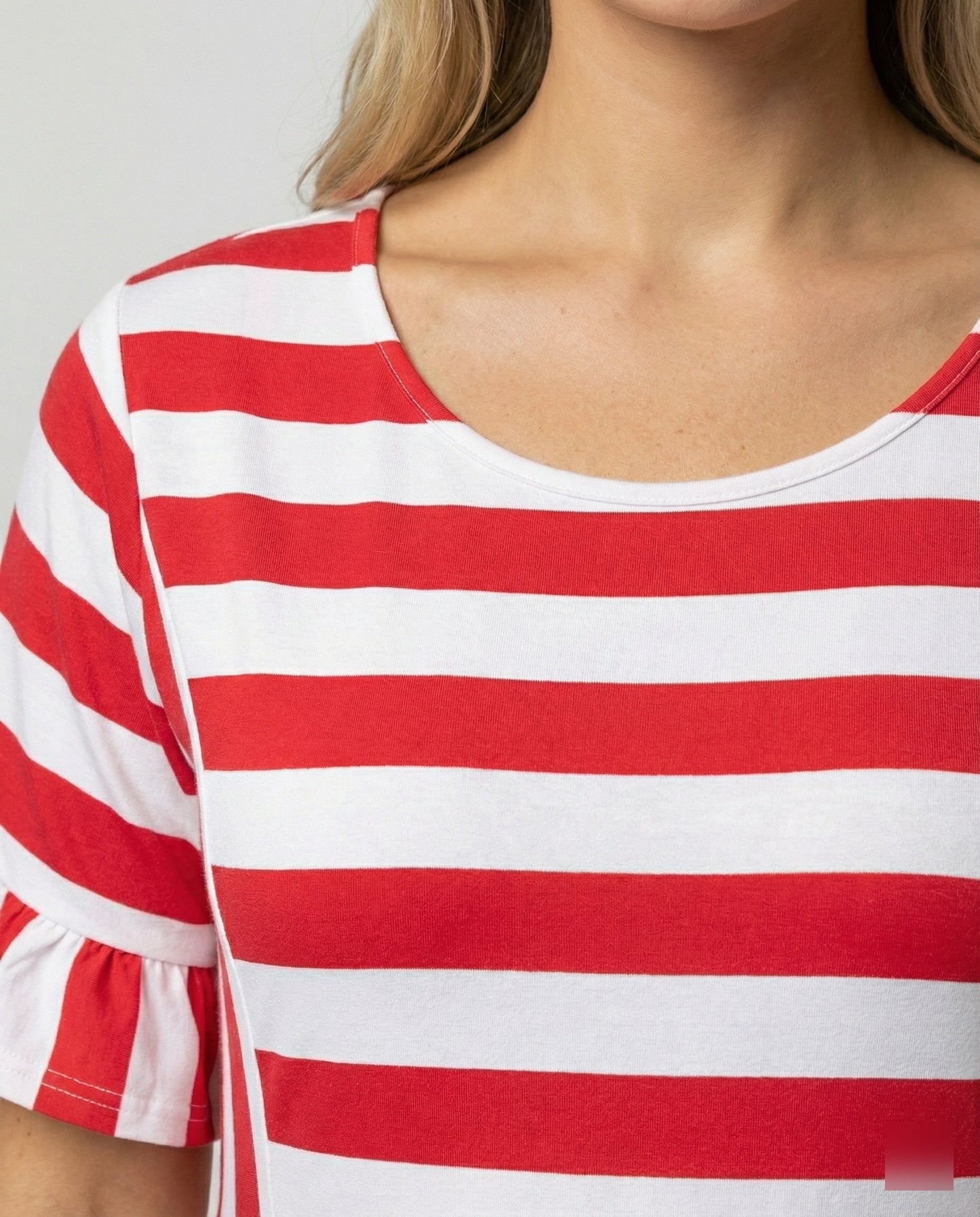 Norvielle Damen Sommerkleid Streifen Baumwolle