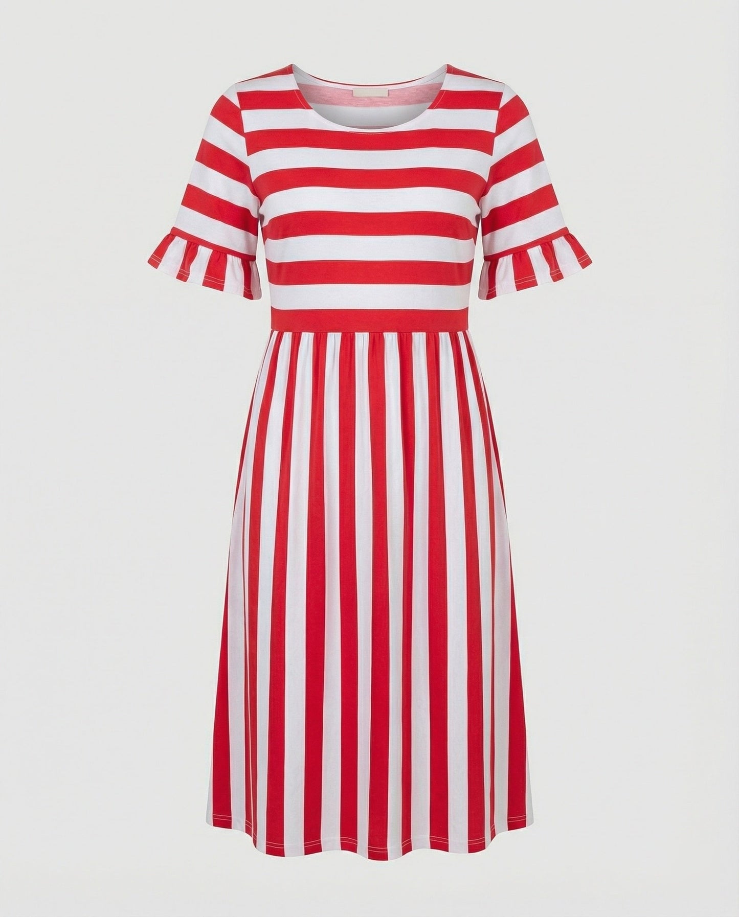 Norvielle Damen Sommerkleid Streifen Baumwolle