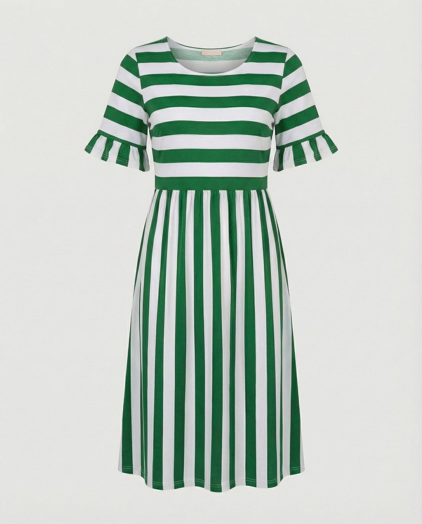 Norvielle Damen Sommerkleid Streifen Baumwolle
