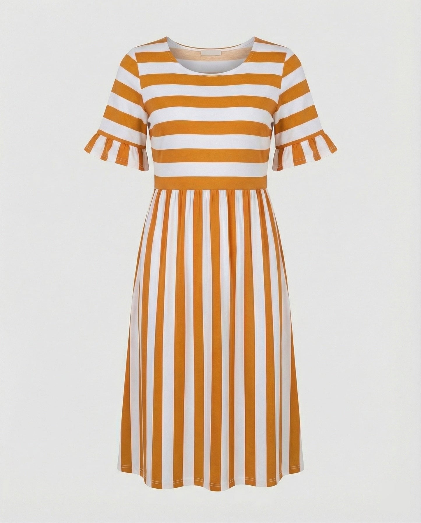 Norvielle Damen Sommerkleid Streifen Baumwolle