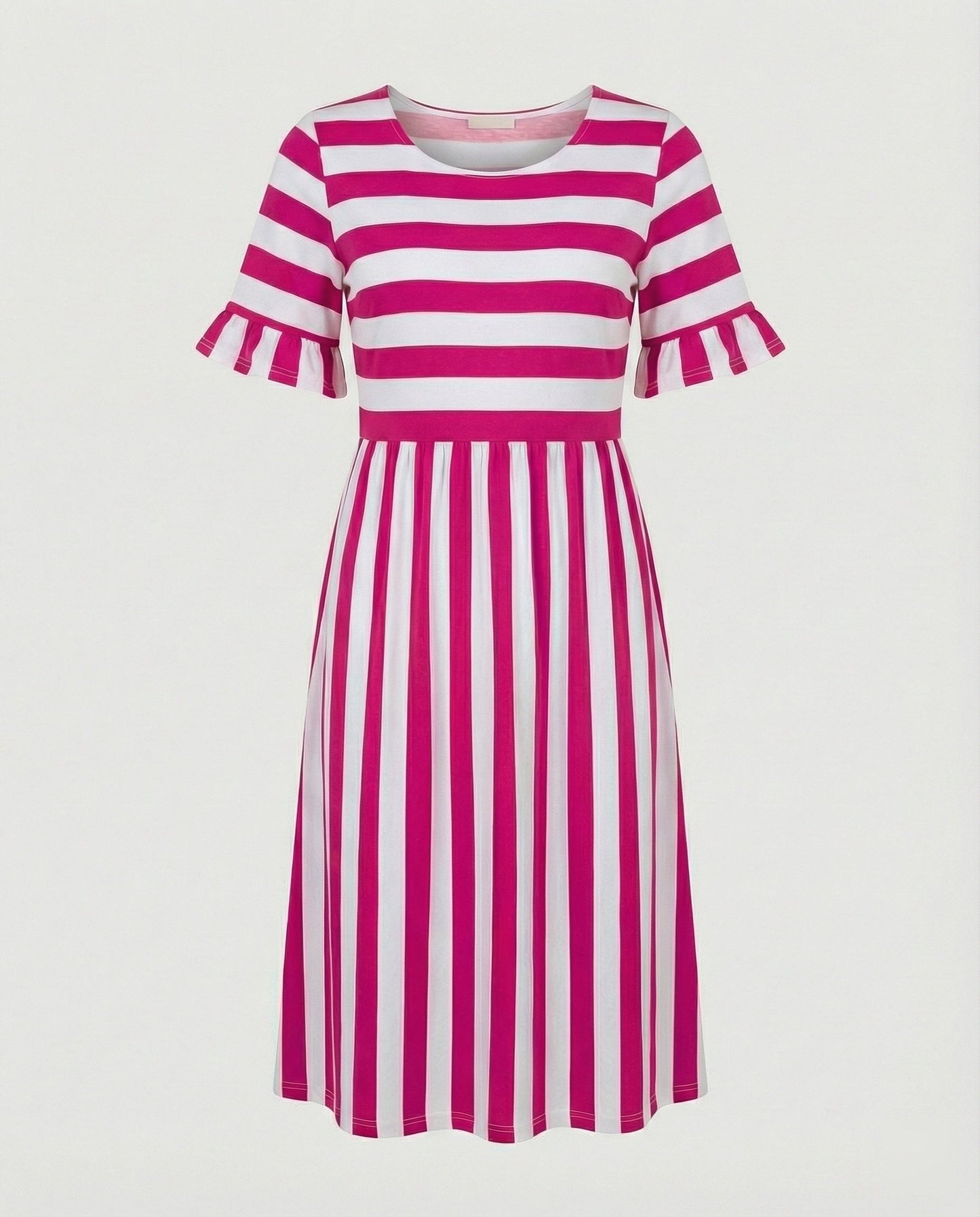 Norvielle Damen Sommerkleid Streifen Baumwolle