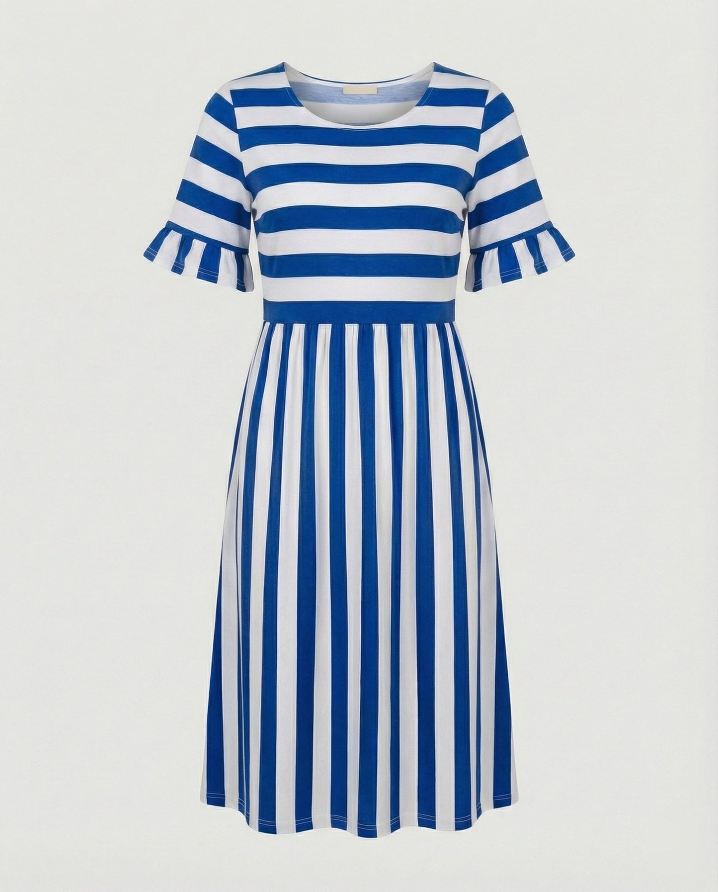 Norvielle Damen Sommerkleid Streifen Baumwolle