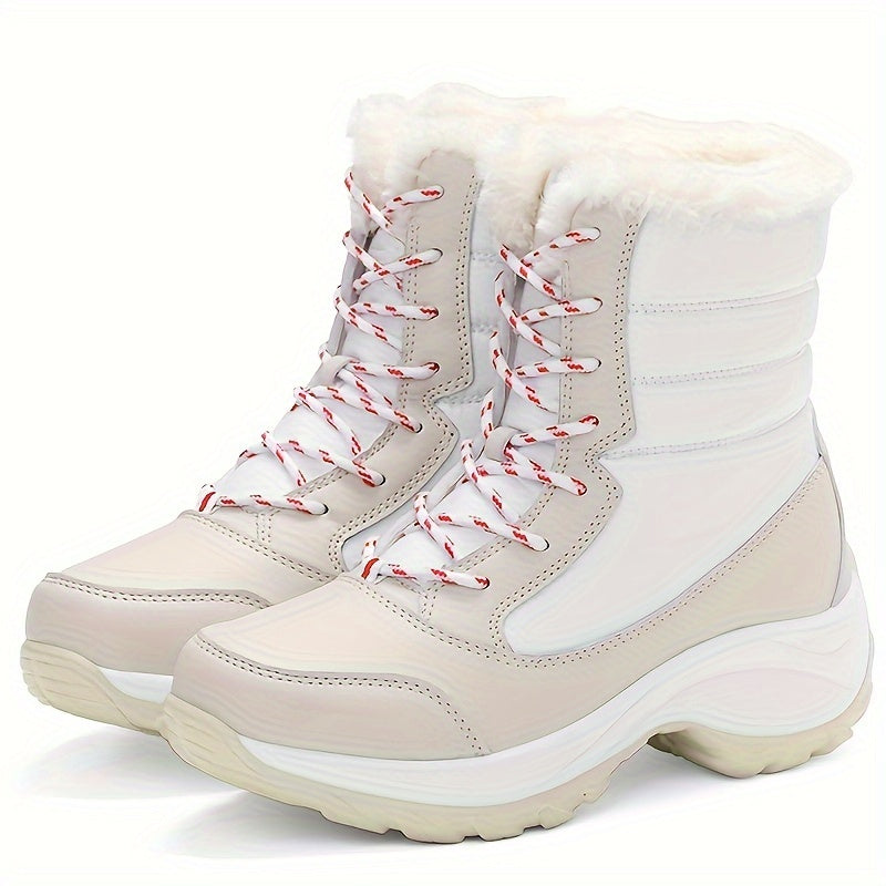 Damen Winterstiefel Runde Kappe Warmes Fleece Schwarz - Norvielle