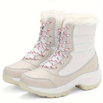 Damen Winterstiefel Runde Kappe Warmes Fleece Schwarz - Norvielle