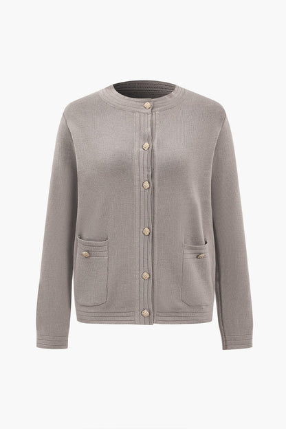 Damen Strick-Zweiteiler-Set Cardigan und Wide-Leg-Hose