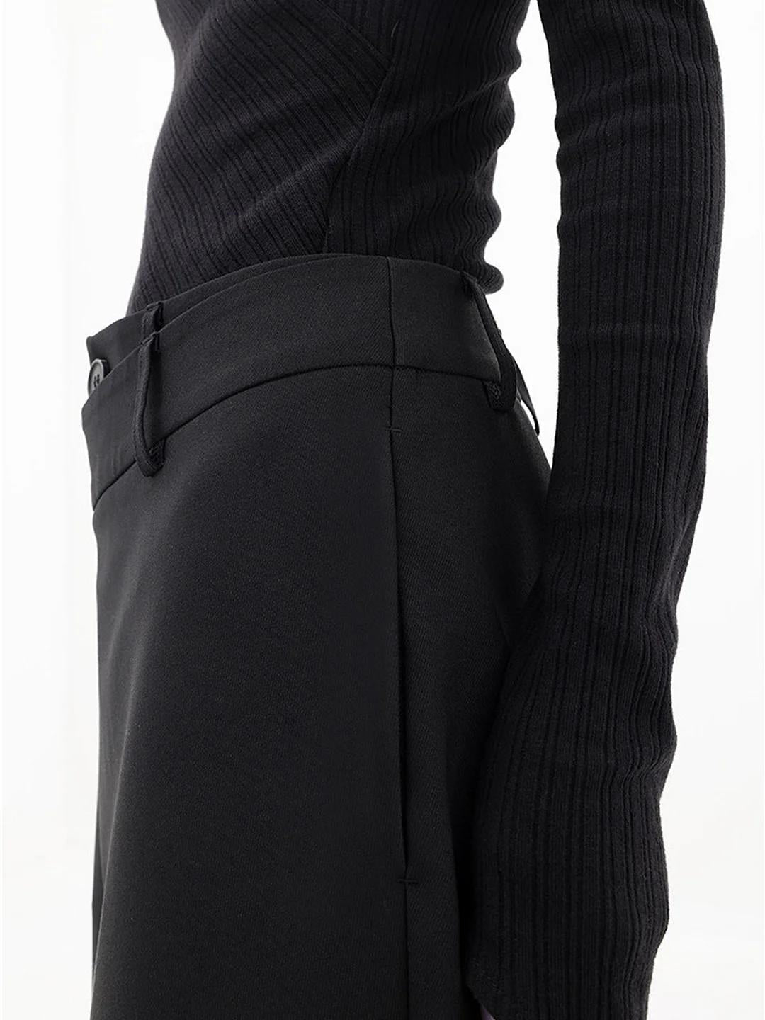 Damen Highwaist-Hosen Weite Bein Baumwolle