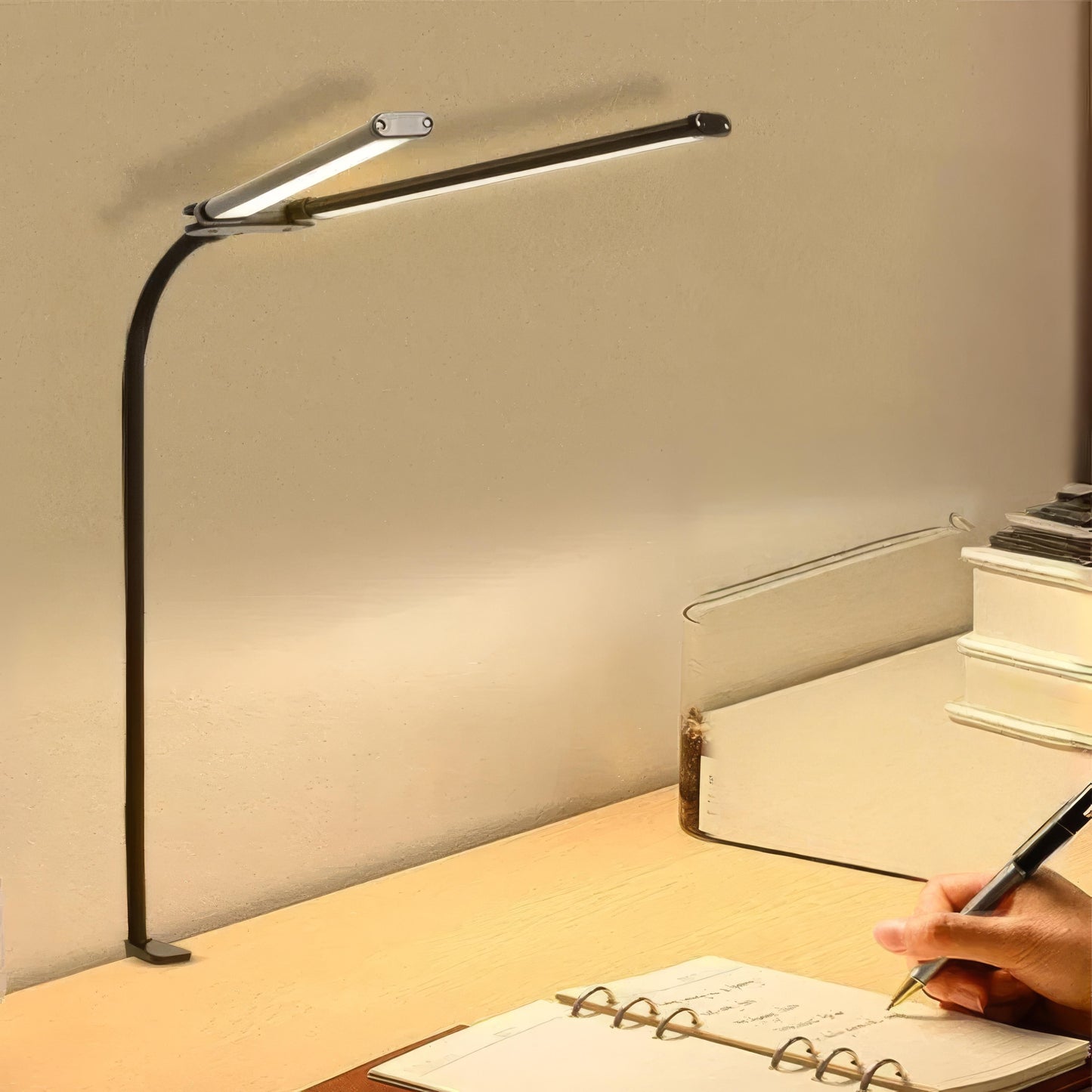 Norin Dimmbare LED-Schreibtischlampe Doppelkopf