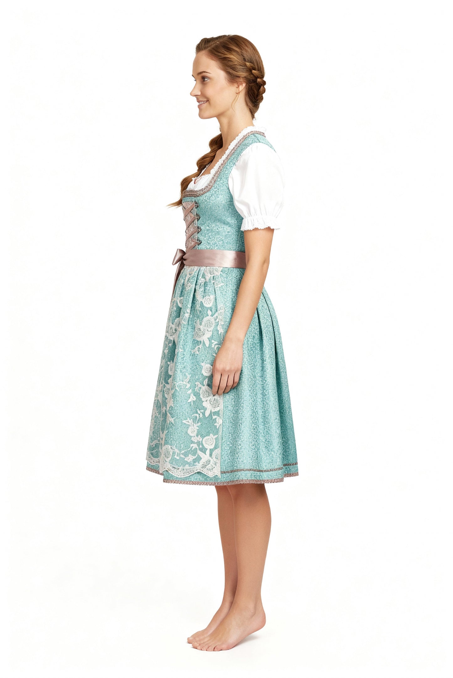 Damen Dirndl Traditionell mit Schürze für Oktoberfest