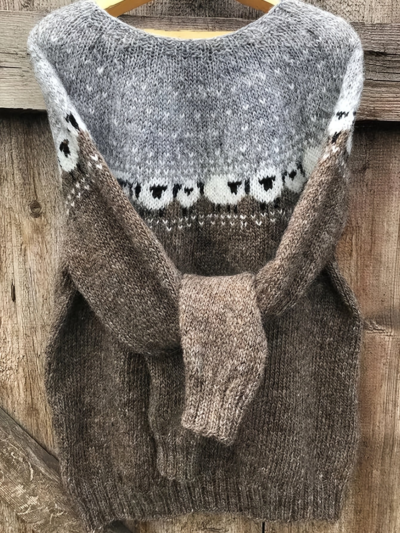 Eleganter Wintersweater Schaf-Jacquardmuster - Norvielle