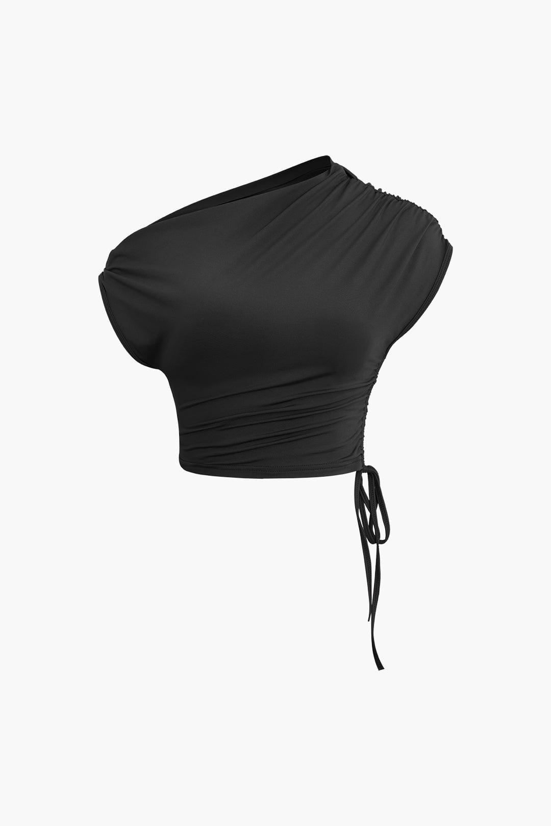 Asymmetrisches Damen Zweiteiler-Set mit One-Shoulder Crop- und