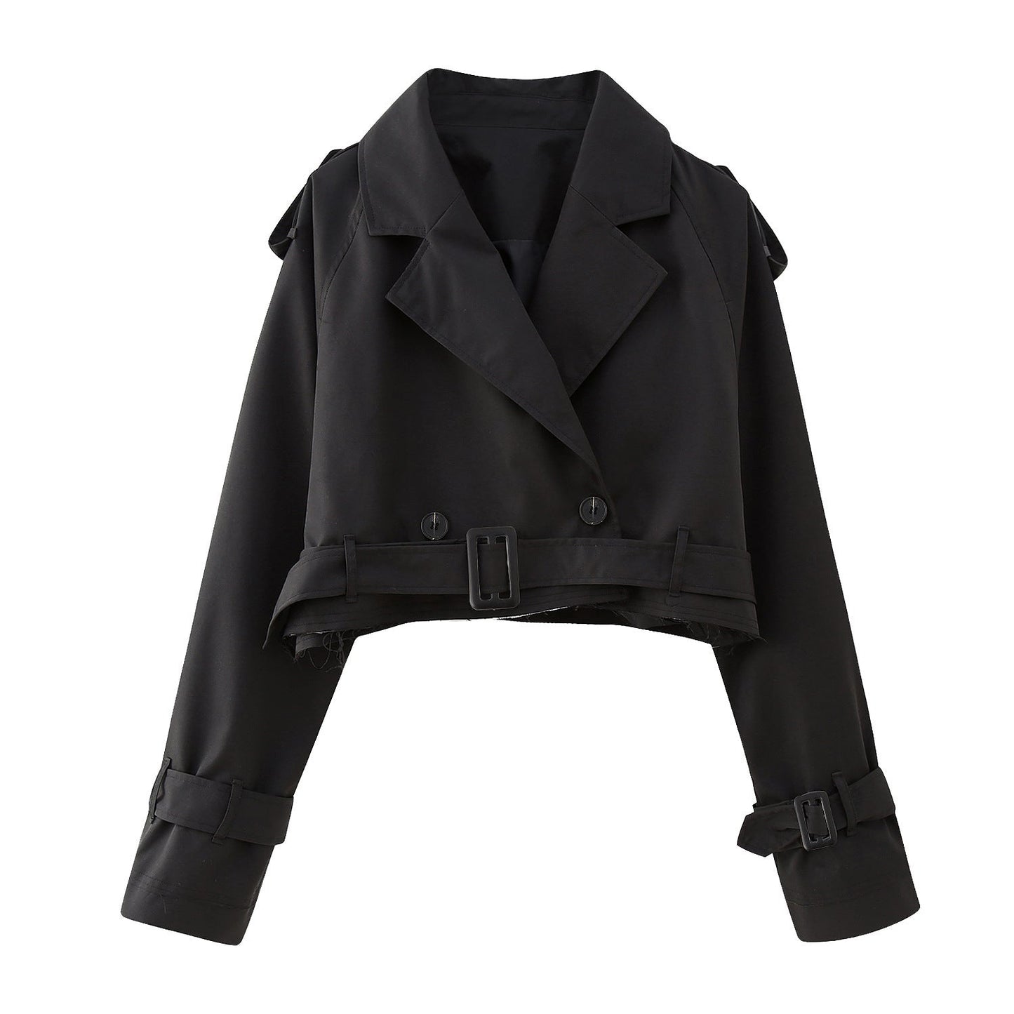 Damen Trenchcoat Kurz Gürtel
