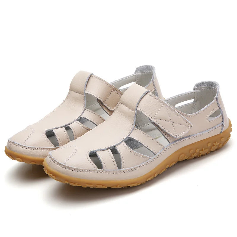 Norvielle Damen Sandalen Zeitlos Leder