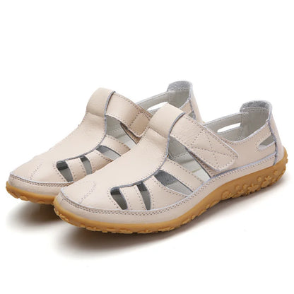 Norvielle Damen Sandalen Zeitlos Leder