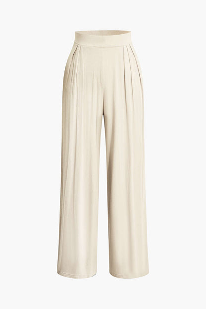 Damen Zweiteiler-Set mit Schleifen-Bandeau und Weitbein-Hose