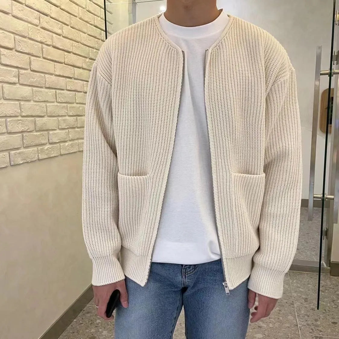 Herren Strickjacke Reißverschluss Norvielle