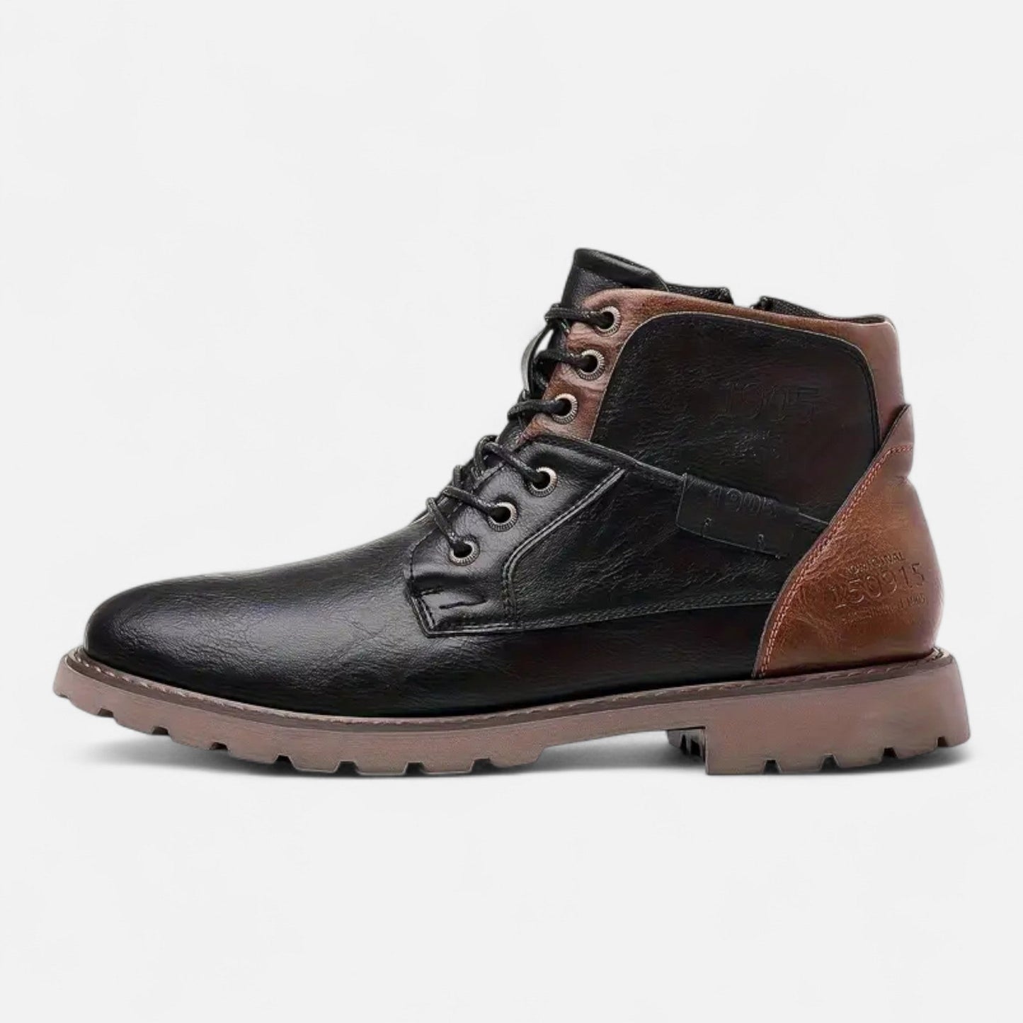 Herren Leder Stiefeletten Schnürboots Business Casual