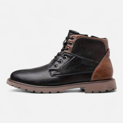 Herren Leder Stiefeletten Schnürboots Business Casual
