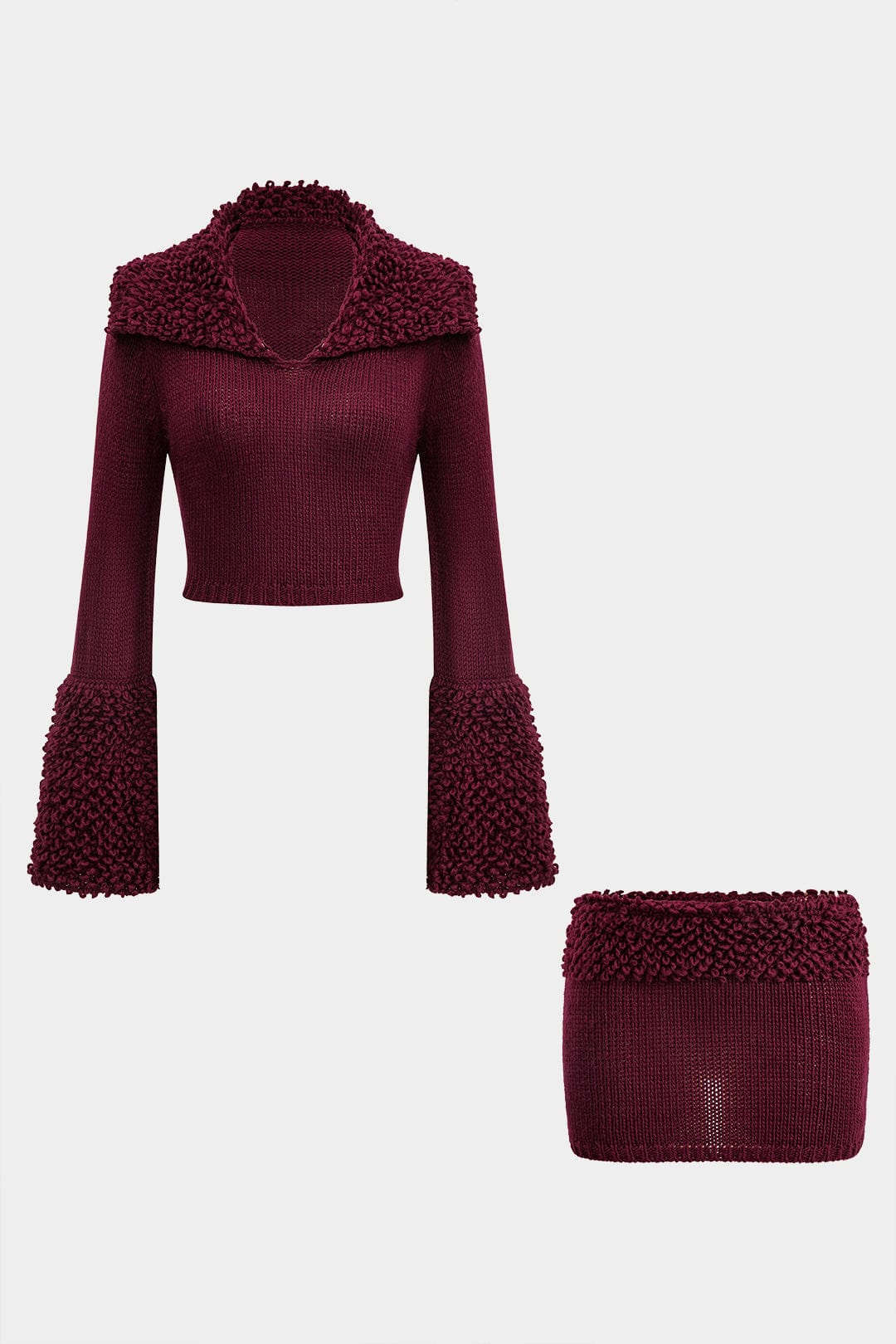 Damen Strick-Zweiteiler-Set mit Strukturdetails Elegantes Design - Norvielle
