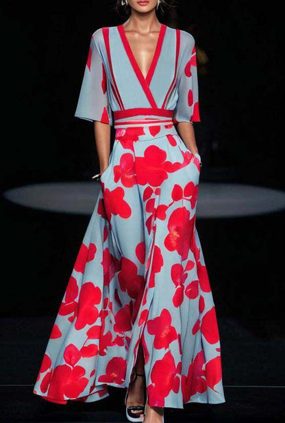 Norvielle Damen Maxikleid Kurze Ärmel - Norvielle