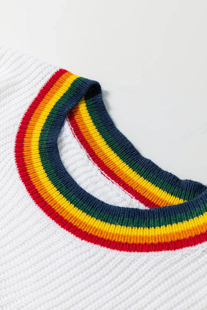 Weihnachtspullover Bunt Regenbogenfarben