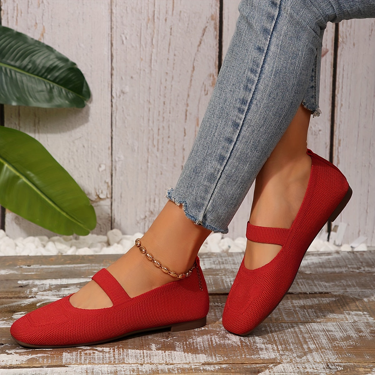 Norvielle Damen Ballerinas Einfarbig Schnürbar