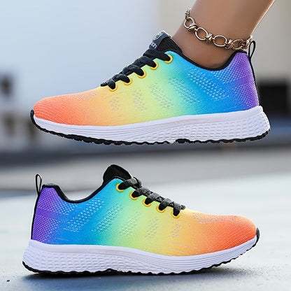 Damen Laufschuhe Atmungsaktives Mesh Leicht Schnürsneaker