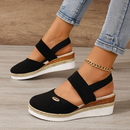 Damen Sandalen Auf Plattform Rutschfest Elastisch