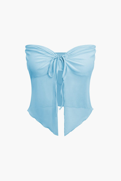 Damen Zweiteiler-Set Bandeau-Oberteil Maxirock