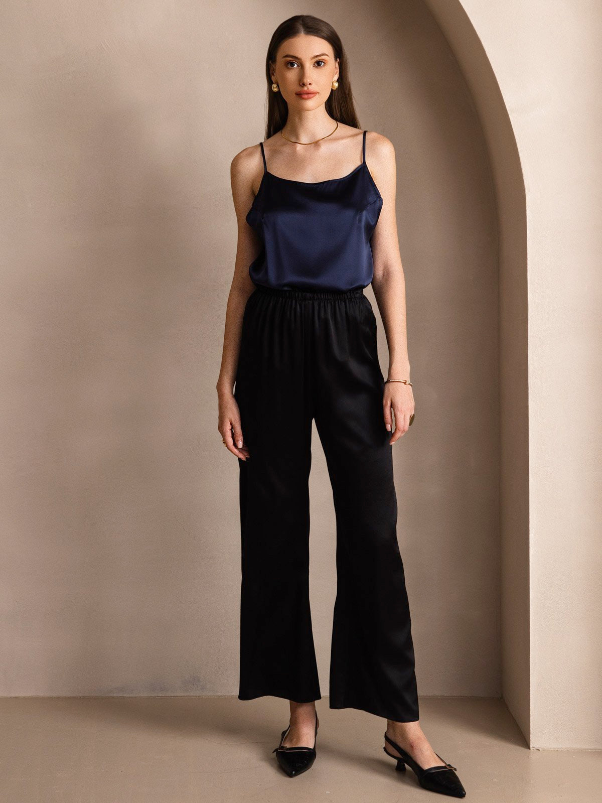 Norvielle Damen Seiden-Camisole Spaghettiträger