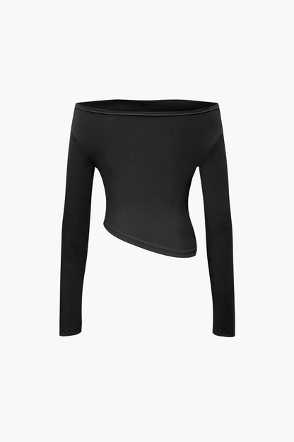 Damen Zweiteiler-Set Asymmetrisches Oberteil Weite Hose