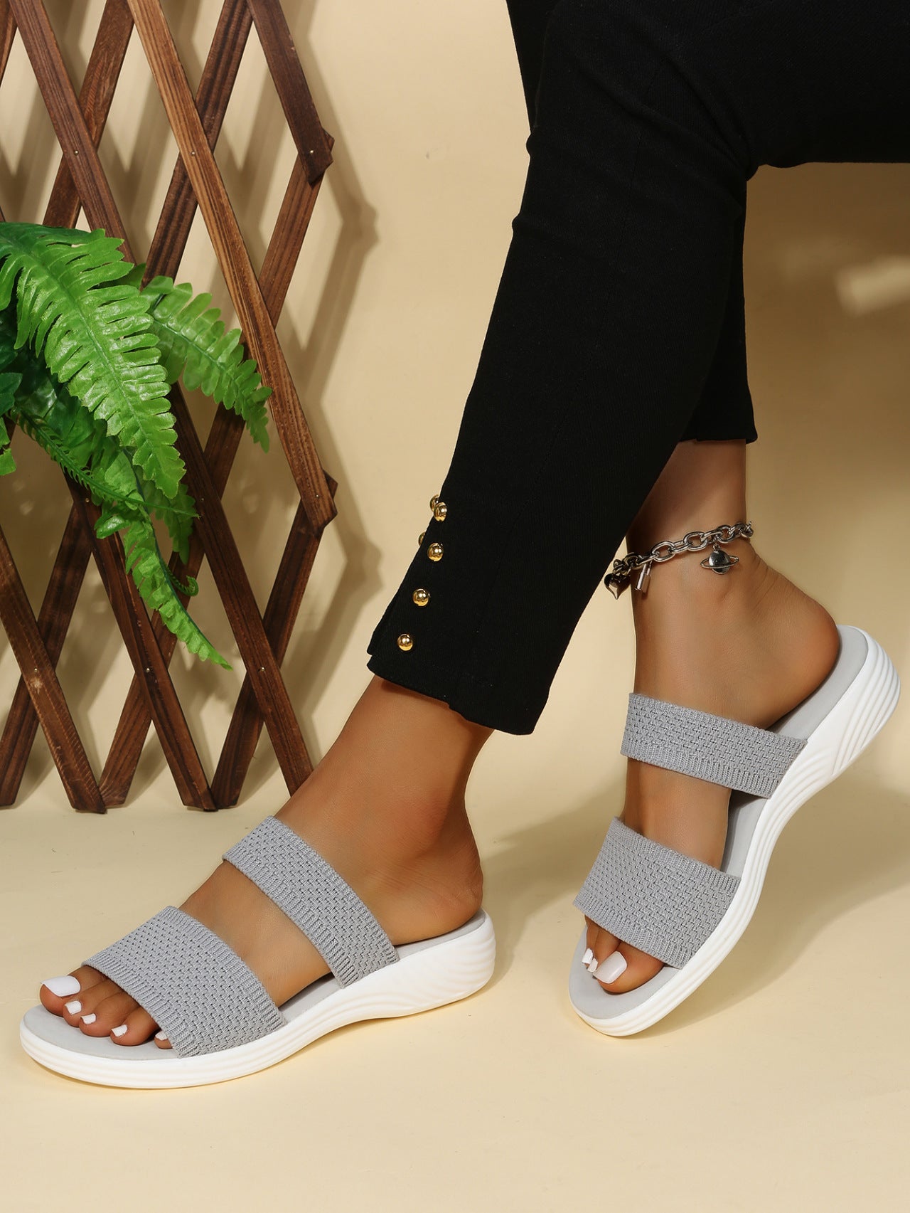 Damen Sandalen Leichte Komfortsandalen Elastisch