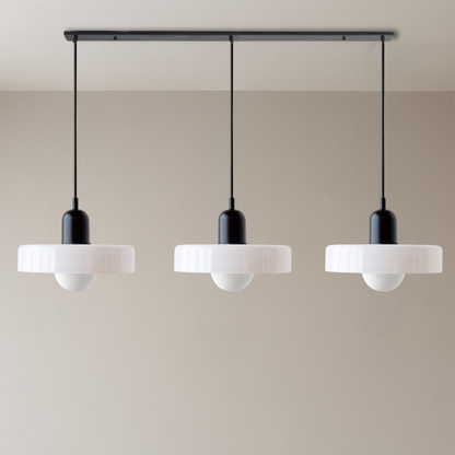 Bauhaus 3-Arm Pendelleuchte Bunt Glas