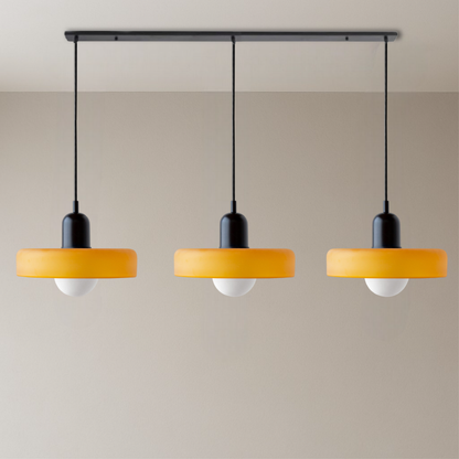 Bauhaus 3-Arm Pendelleuchte Bunt Glas
