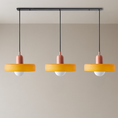 Bauhaus 3-Arm Pendelleuchte Bunt Glas