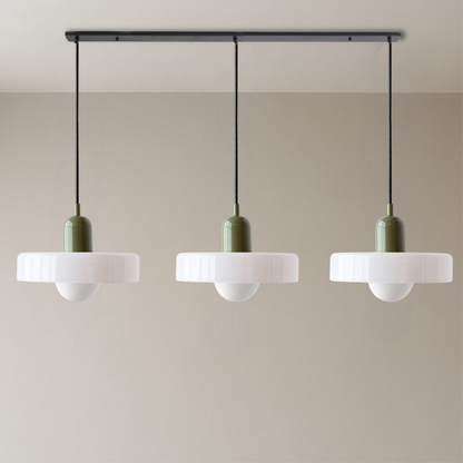 Bauhaus 3-Arm Pendelleuchte Bunt Glas